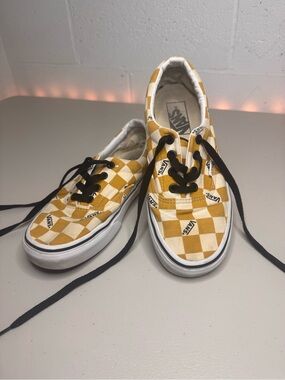 Vans Era Checkerboard Gold Yellow Canvas Sneakers Women’s US 7 Men’s 5.5
